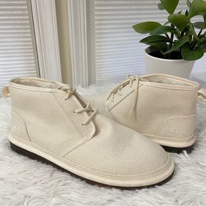 UGG Mens Neumel Natural Ankle boots tencel lined in neutral hemp upper sz 12 NEW